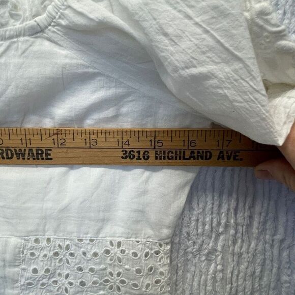 LoveShackFancy White Embroidered Floral Tellaro Victorian Bryant Top Size 6 - Picture 9 of 10